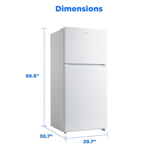 Midea Garage Ready 18 cu ft Top Freezer Refrigerator