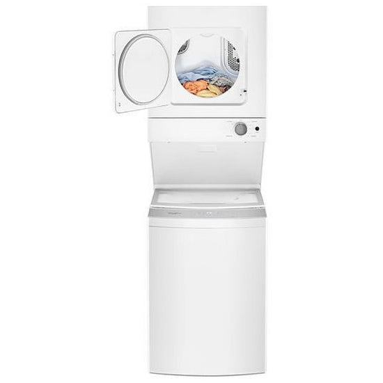 Whirlpool Stacked Washer & Electric Dryer, White
