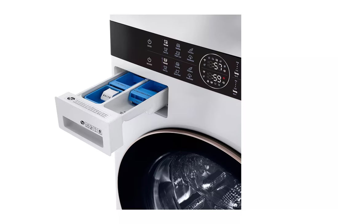 LG WashTower Single Unit Front Load with Centre Control, 5.2 cu ft Washer / 7.4 cu ft Dryer