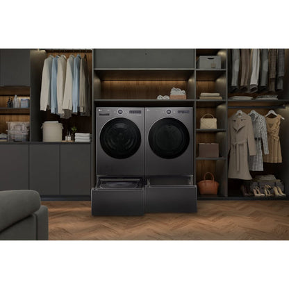 LG 27 Inch Front Load Electric Dryer, Black Steel