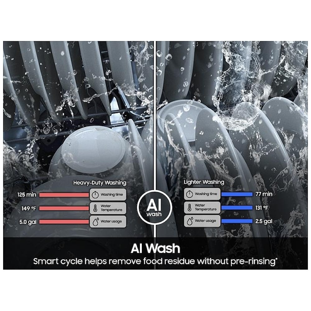 Samsung DW90F89T0UMTAA Dishwasher, 24 inch Exterior Width, 38 dB Decibel Level, Fully Integrated, Stainless Steel (Interior), 10 Wash Cycles, 16 Capacity (Place Settings), 3 Loading Racks, Wifi Enabled