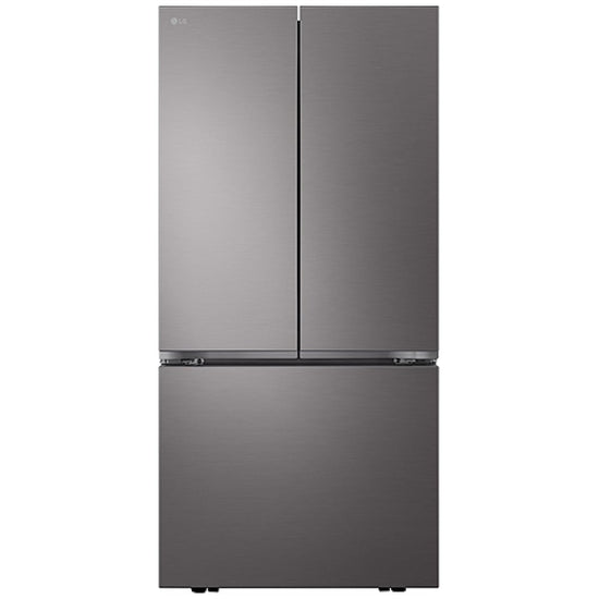 LG 33 Inch French Door Refrigerator, 25.1 cu. ft., Black Stainless