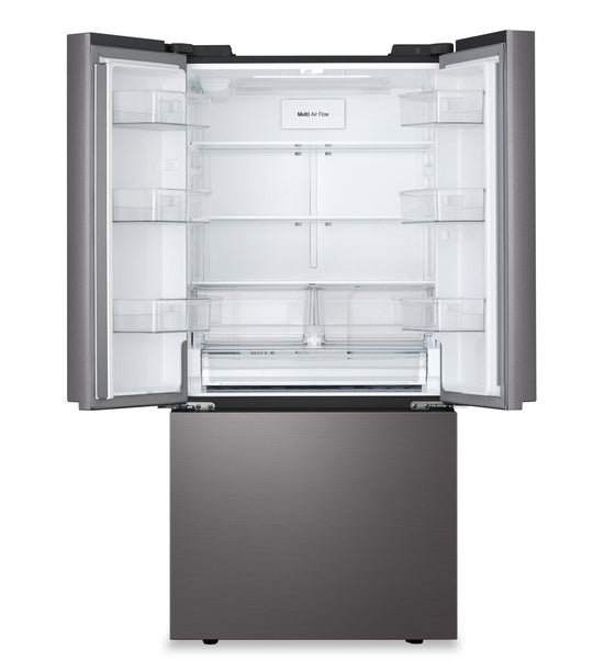 LG 33 Inch French Door Refrigerator, 25.1 cu. ft., Black Stainless