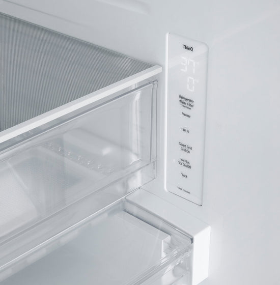 LG 33 Inch French Door Refrigerator, 25.1 cu. ft., Black Stainless