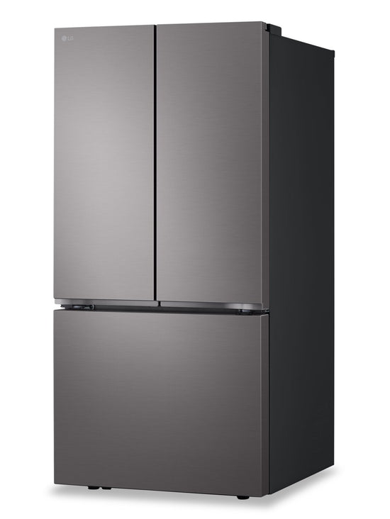 LG 33 Inch French Door Refrigerator, 25.1 cu. ft., Black Stainless