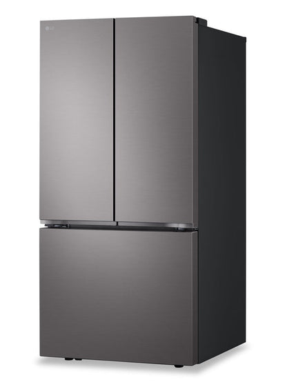 LG 33 Inch French Door Refrigerator, 25.1 cu. ft., Black Stainless