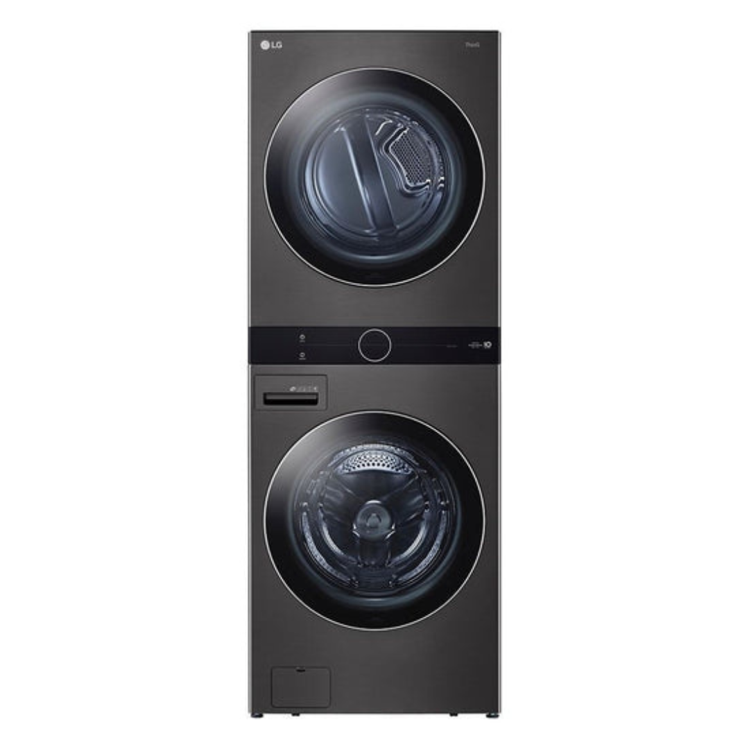 LG Front Load WashTower Laundry Centre with 5.2 cu ft Washer & 7.4 cu ft Electric Dryer, Black Steel