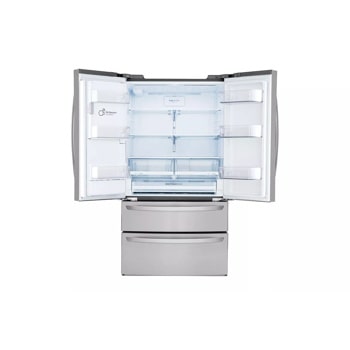 28 cu. ft. 4-Door French Door, Standard Depth, Ice & Water, Double Freezer, Stainless Steel