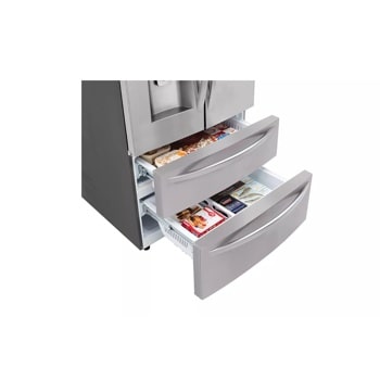 28 cu. ft. 4-Door French Door, Standard Depth, Ice & Water, Double Freezer, Stainless Steel