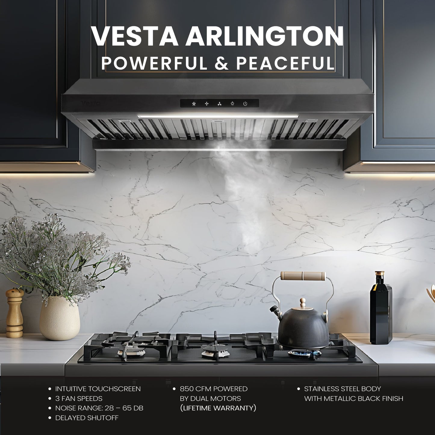 Vesta Arlington 30" Metallic Black