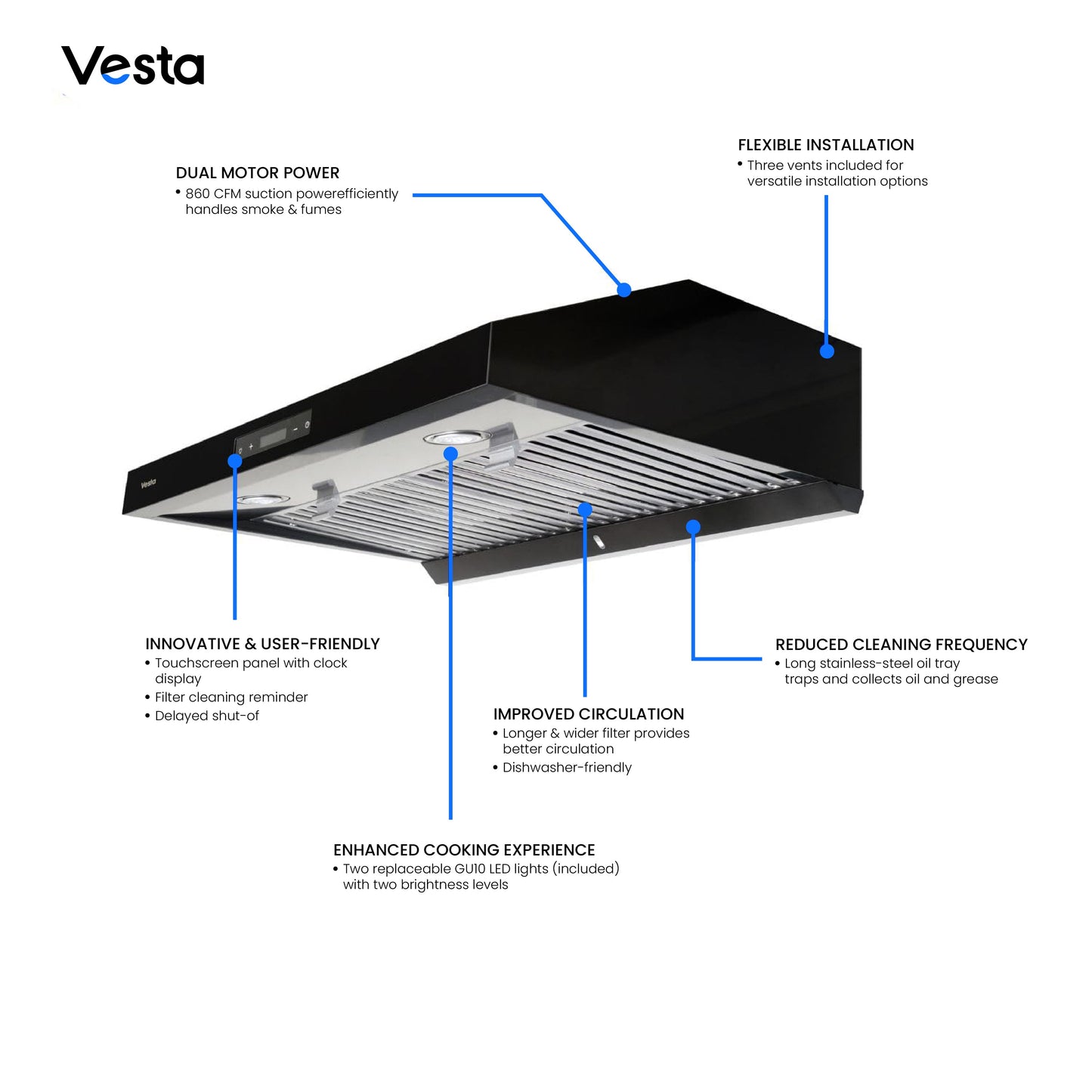 Vesta Atlanta 30" Metallic Black