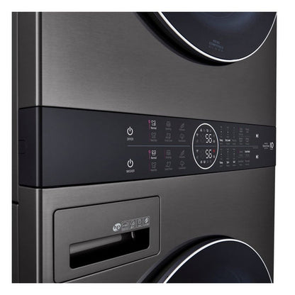 LG Front Load WashTower Laundry Centre with 5.2 cu ft Washer & 7.4 cu ft Electric Dryer, Black Steel