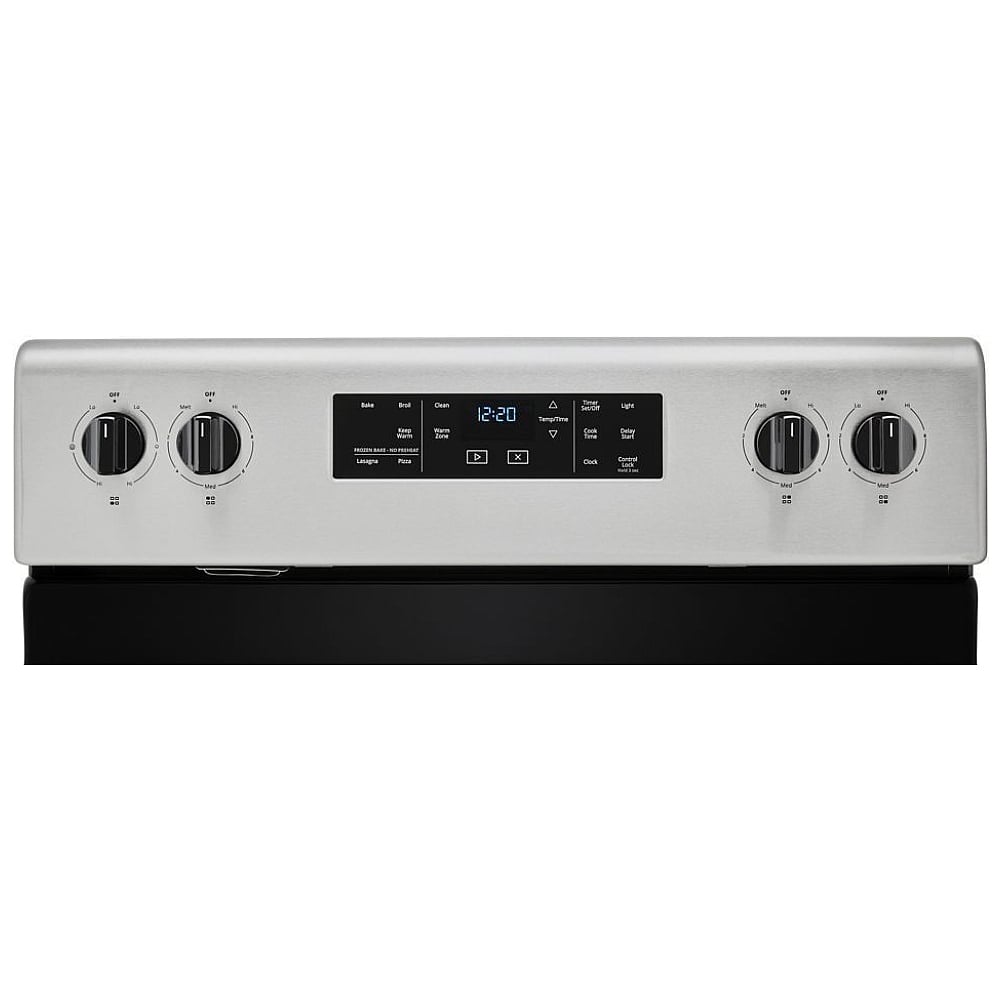Whirlpool Electric Range, 5.3 cu. ft. Capacity, 30 inch Exterior Width, Self Clean, 4 Burners, Storage Drawer, 3,000 Watts Highest Burner Element, Stainless Steel colour