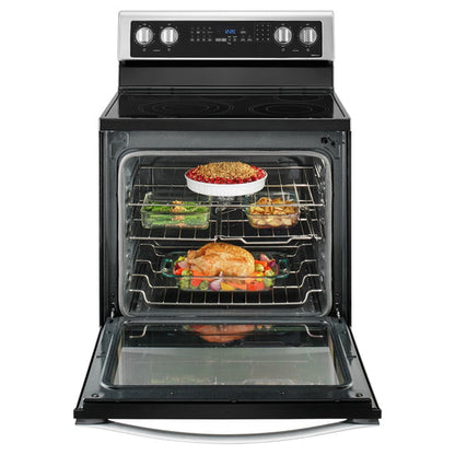 Whirlpool 30 Inch True Convection Electric Range, Black-on-Stainless