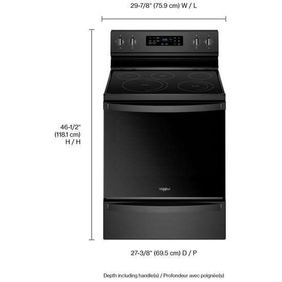Whirlpool 30 Inch Freestanding Smooth Top Electric Range